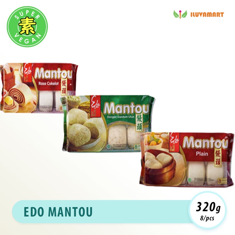 

Edo Mantou 320gr Plain / Coklat / Gandum Utuh Kue Mantau Frozen