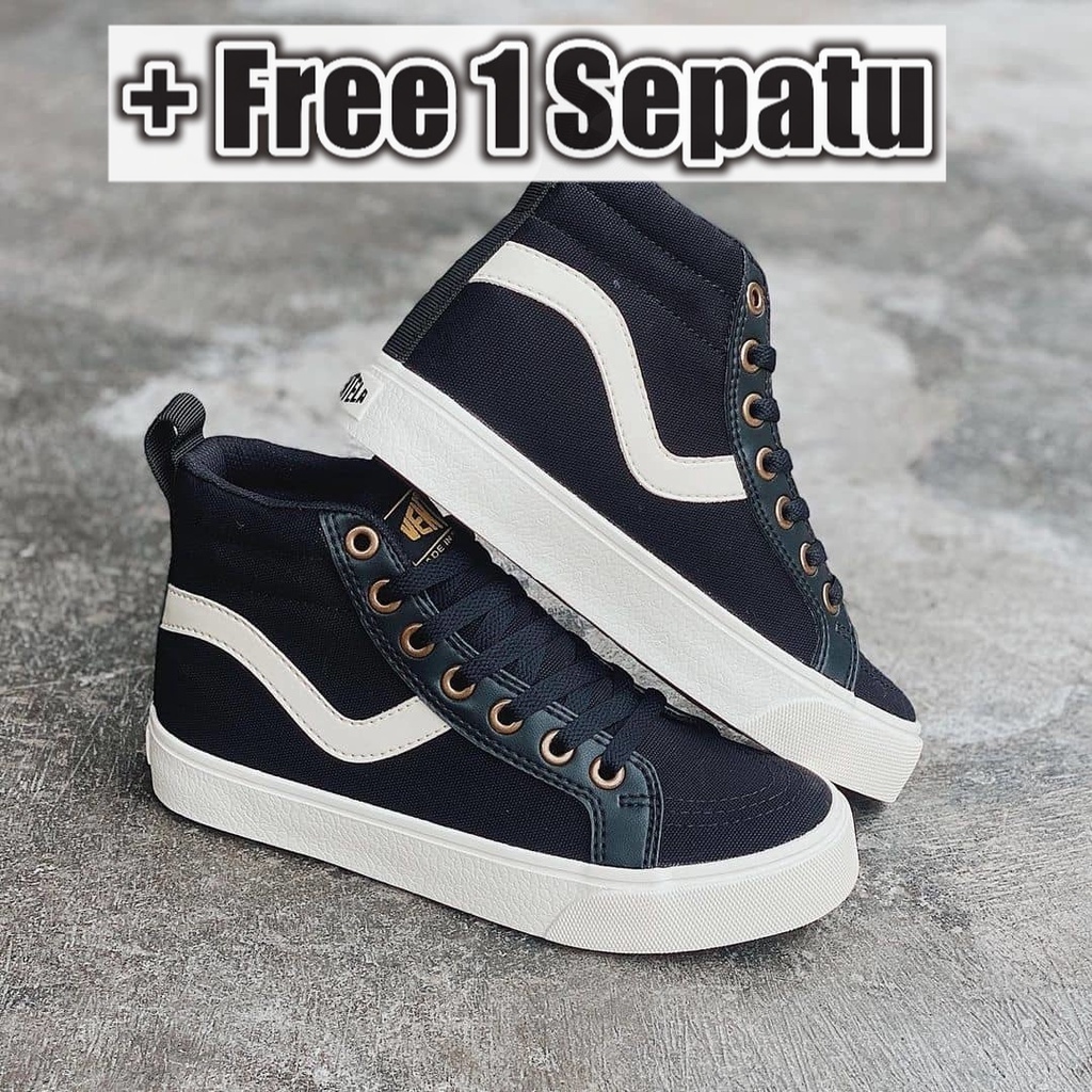 Ventela Republic High Black Natural White Grey Navy Original Sepatu Vantella