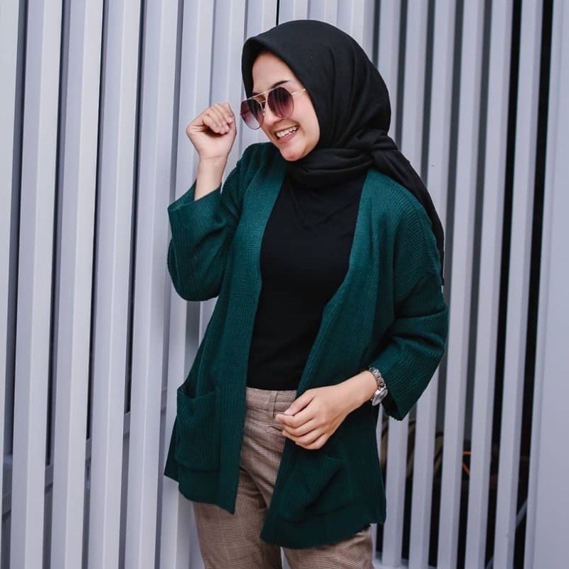 KARDIGAN RAJUT WANITA OVERSIZED / LOOCY POCKET CARDIE OVERSIZED PREMIUM-7