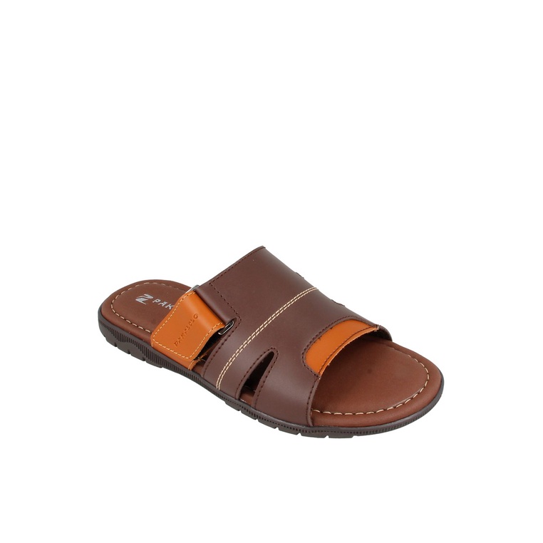 SANDAL SLIDE PAKALOLO PRIA ORIGINAL CASUAL KULIT ASLI COKLAT PB45