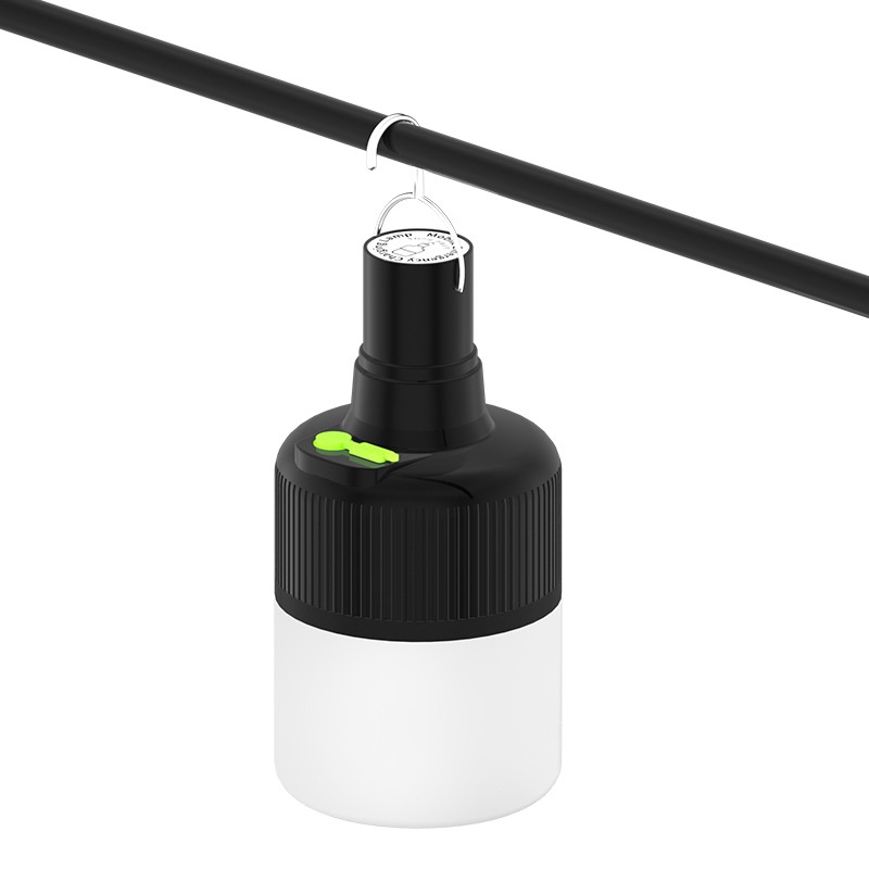 1 Pc Lampu Bohlam LED USB Rechargeable Bahan ABS Dengan Kait Untuk Camping