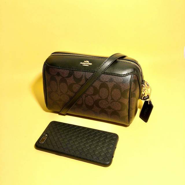 COACH MINI BENNETT SIGNATURE CROSSBODY - MAHOGANY