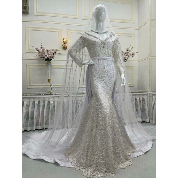 Gaun pengantin duyung full payet/wedding dress