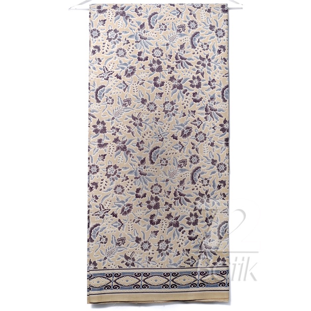 KAIN BATIK KATUN Premium Motif Kembang Warna Putih Tulang 723740 Cap 72 Jarik Jarit Samping Kebat Panjang Batik Katun Modern Premium Bahan Seragam Batik Pernikahan Kantor Keluarga Murah Kamen Jadi Batik Bali Lembaran