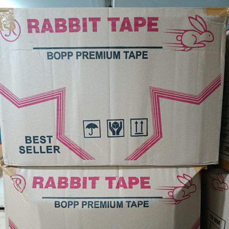 

Lakban Rabbit Tape 45mm x 100yard Kualitas Daimaru (Dus)