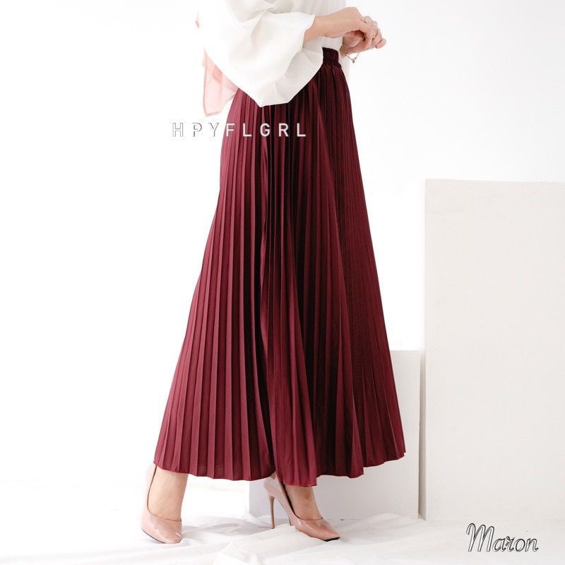 Rok Plisket Mayung Muslimah Premium Warna Maroon