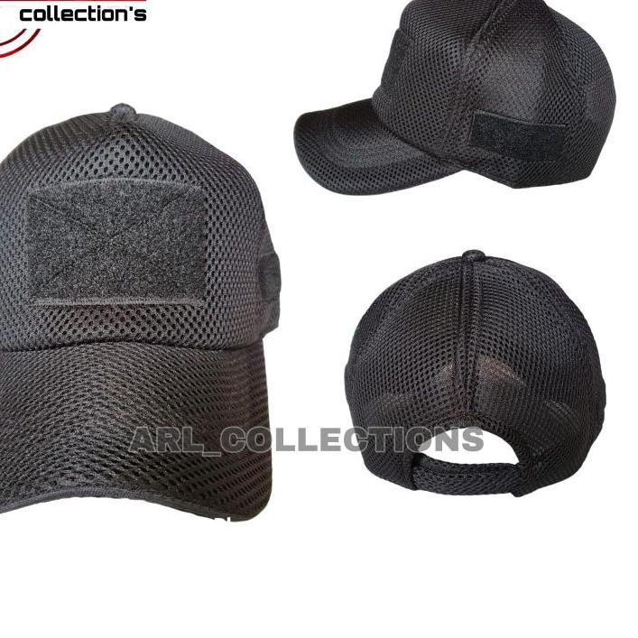 New - topi double mess polos hitam - hijau army - cream - orange - merah - biru - topi tactical jari