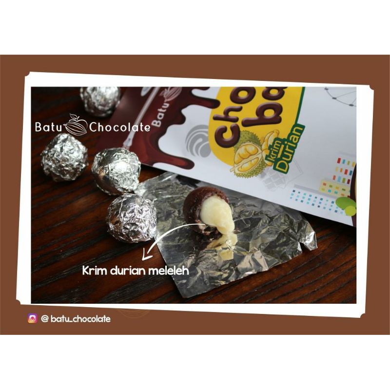 Batu Chocolate -  Chocoball Durian - Oleh Oleh Khas Malang Batu - cokelat enak, camilan yang lagi hits