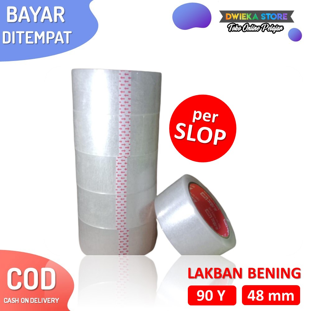 

Lakban Bening 1 Slop 6pcs 45mm x 90 Yard Harga Pabrik