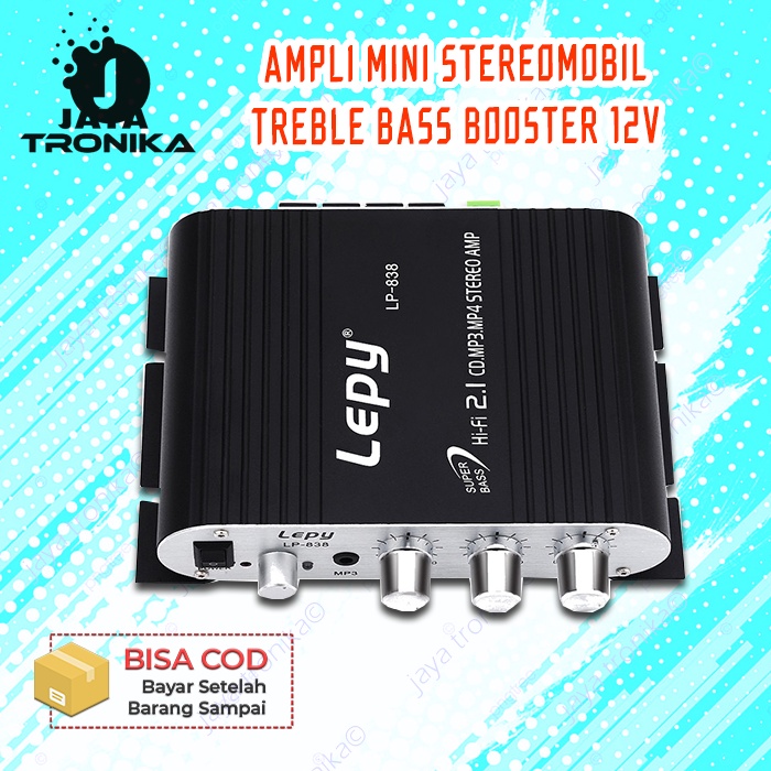 AMPLIFIER MINI STEREO AMPLIFIER MOBIL TRUK BUS TREBLE BASS BOOSTER 12V