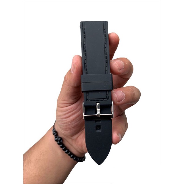 Strap tali jam tangan Karet hitam cakep size 26mm tebal