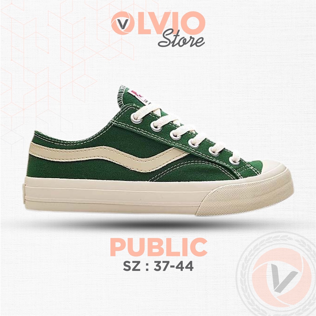 VENTELA Public 76 Low Green - Sepatu Sneakers Canvas  Original