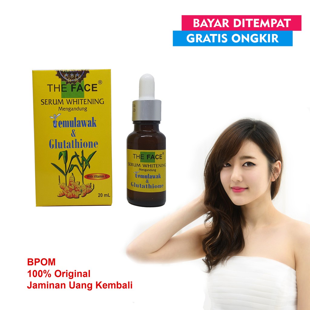 THE FACE SERUM WHITENING MENGANDUNG TEMULAWAK &amp; GLUTATHIONE - 20ML