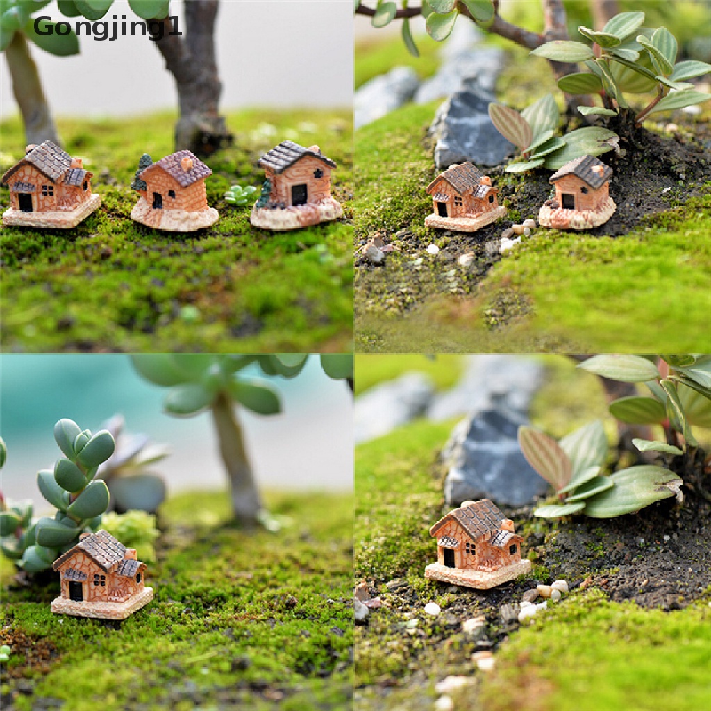 Gongjing1pcs3 Pcs Miniatur Rumah Peri Untuk Dekorasi Taman Minifairy Garden