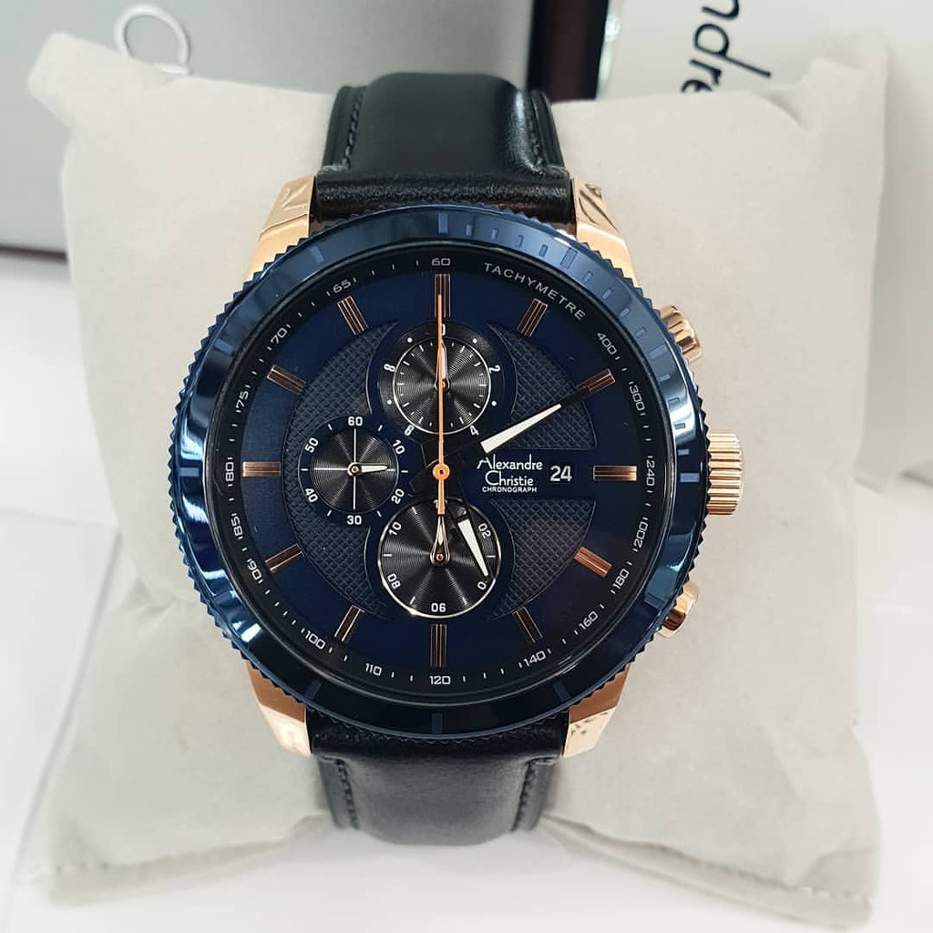 Alexandre christie ac6501 case blue rosegold tali hitam
