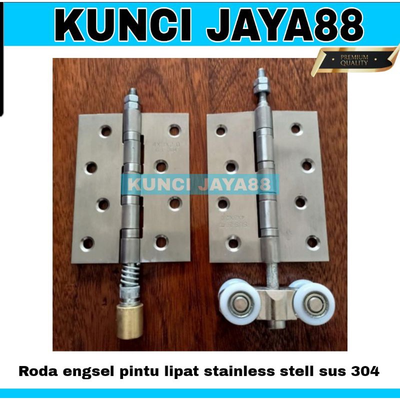 roda pintu lipat heavy duty engsel kupu2 1set atas bawah roda folding gate roda gantung lipat