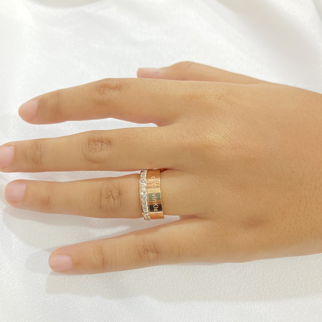 Cincin Wanita Titanium Anti Simple Anti Karat Aksesoris Perhiasan