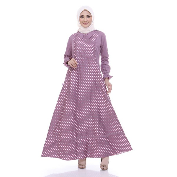 DISKON RK 075 - RAUNA - GAMIS MOTIF POLKADOT/DISTRIBUTOR RAUNA