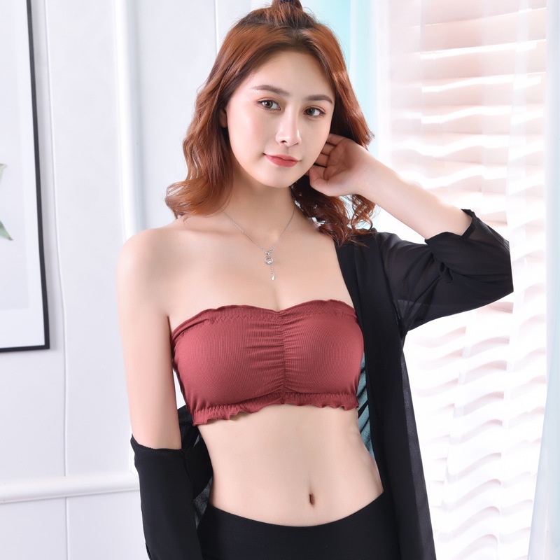 HUES.ID bra fashion wanita bandeau tanpa tali sport bra push up bh pakaian dalam wanita 1025