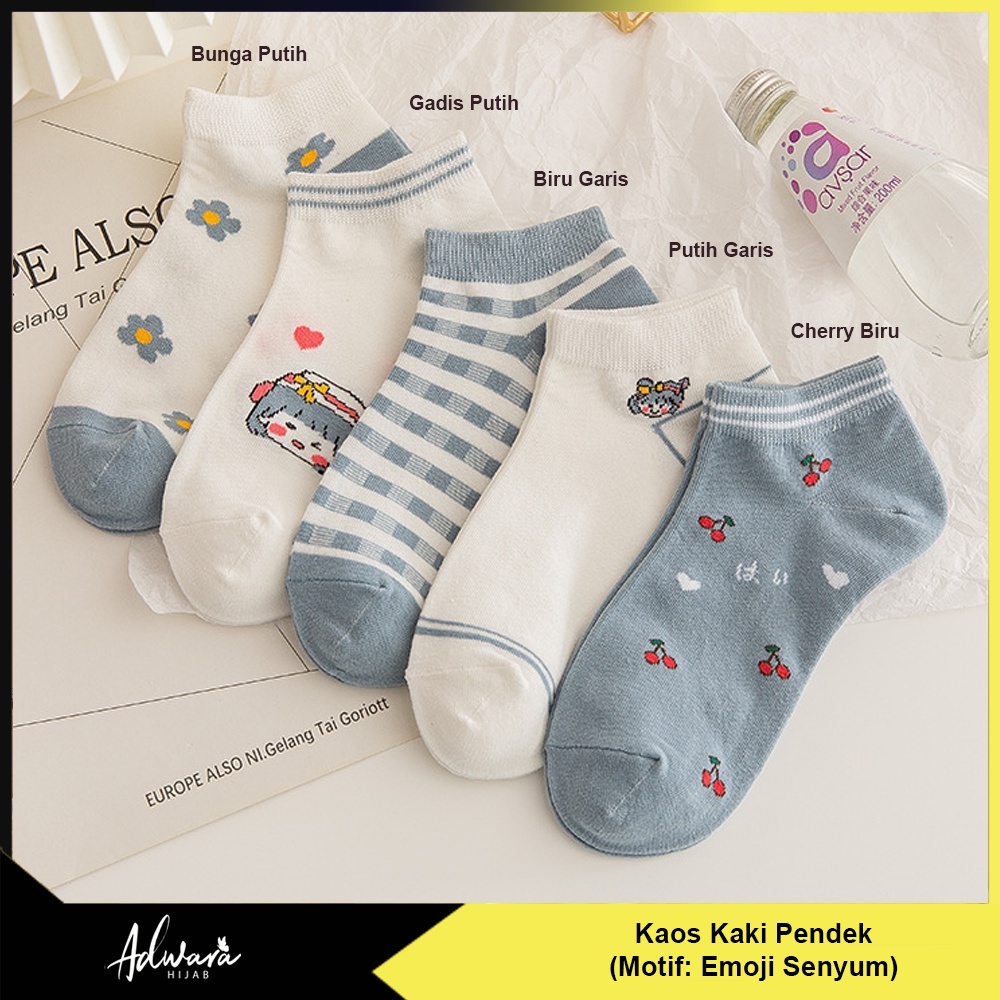 Kaos Kaki Pendek Wanita Semata Kaki Motif Gadis Bunga Fashion Gaya Korea