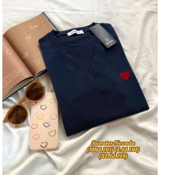 ✯ (NEVADA)Sweater Nevada Polos Cewe Ori full hantag/Pakaian wanita Polos terbaru/ Sweter Nevada Polo