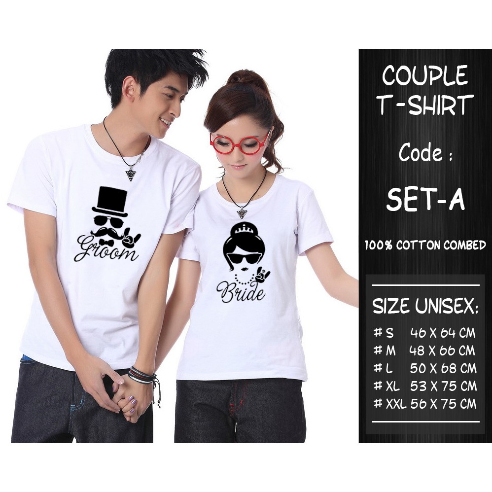 [FREE NAMA !!]  Kaos Couple Premium Quality - Get 2pcs!!