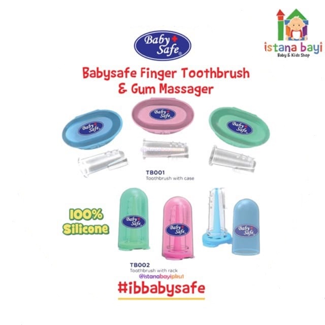 Baby Safe Sikat Lidah Finger Toothbrush with Case TB001 - Sikat gigi dan gusi bayi