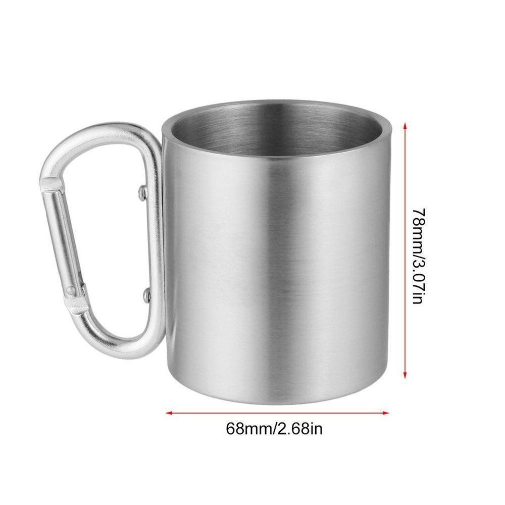 Agustina Air Teh Mug Portable Mendaki Perlengkapan Berkemah Peralatan Makan Cangkir Camping Hiking Stainless Steel Cangkir