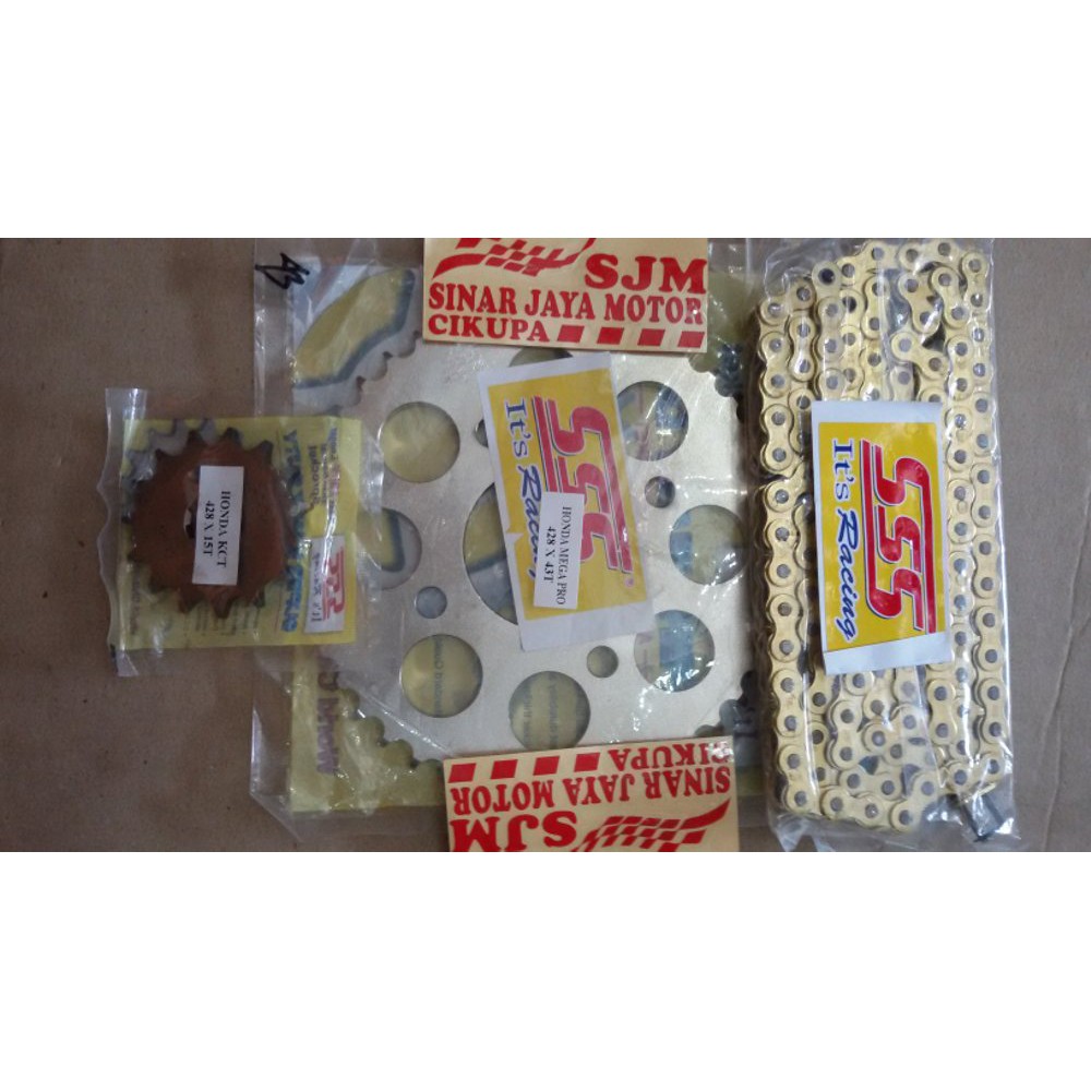 gear set sss 428  mega pro  tiger revo  rantai sss mas Terlaris