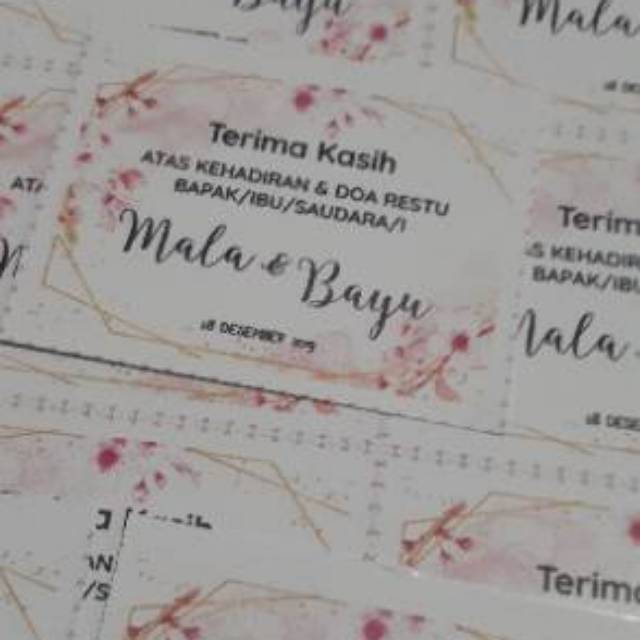 

Kartu ucapan pernikahan Wedding Thanks Card Tag souvenir