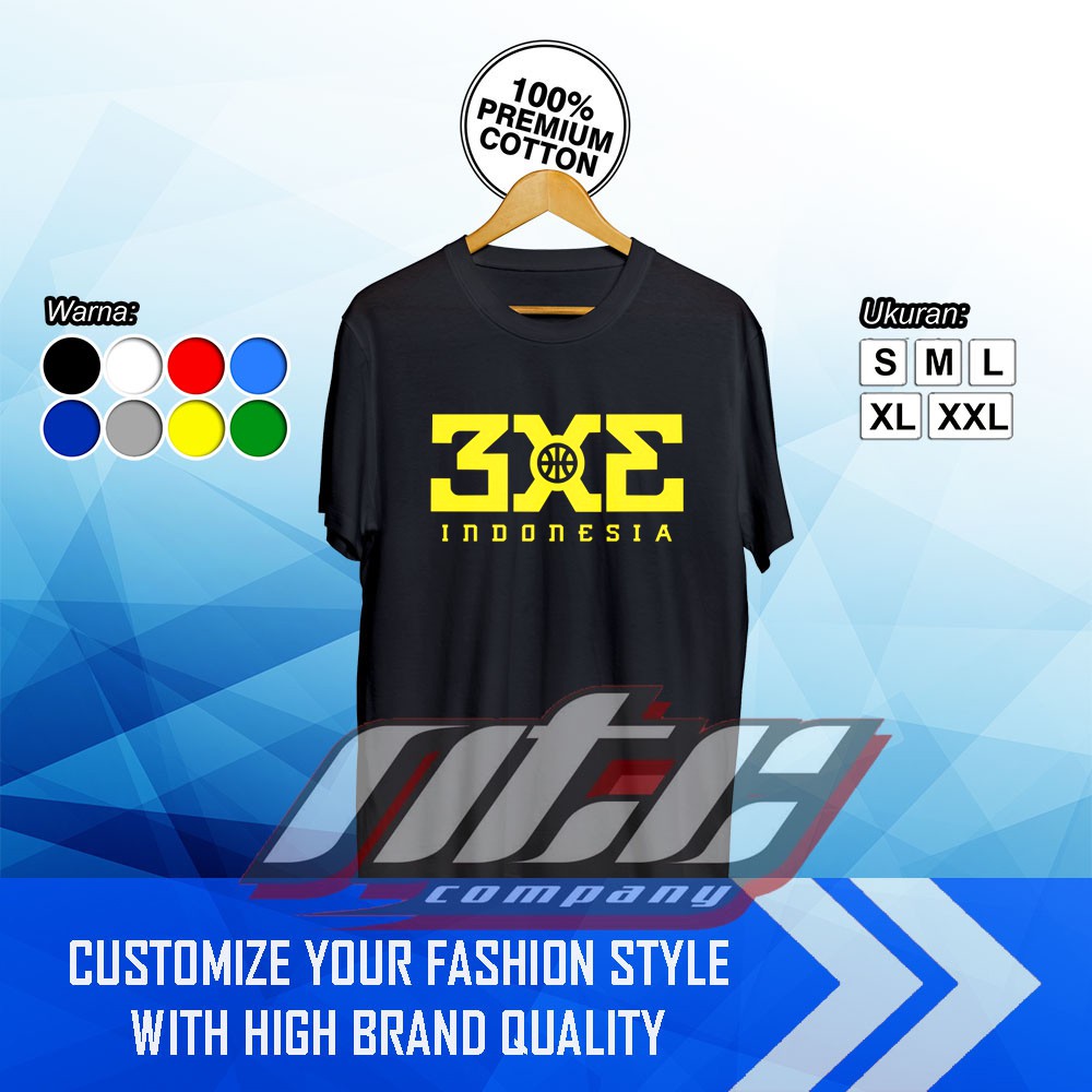 T-Shirt Kaos Baju Tshirt Basket 3x3 Indonesia IBL DBL Kaos Sport Terbaru - NTC Company