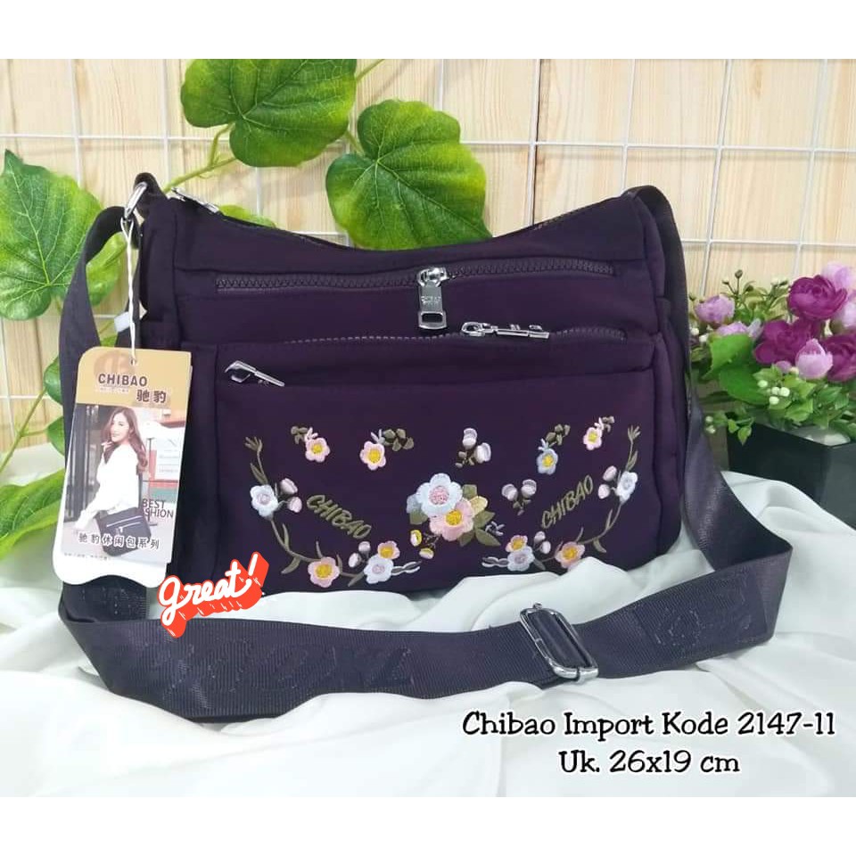 Tas Slempang Wanita Chibao 2147-11 Motif Bunga TERBARU. BISA BAYAR DITEMPAT.!!! CHIBAO SLEMPANG BARU