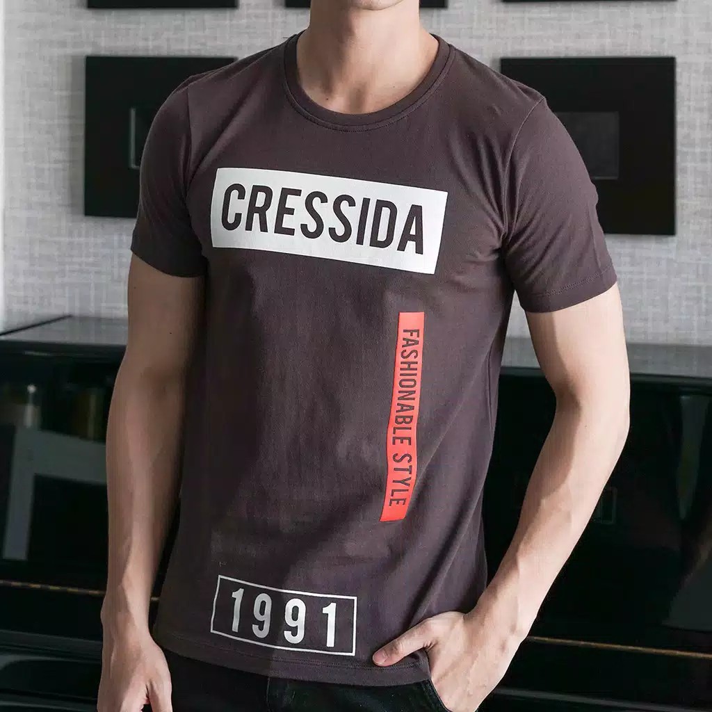 gos CRESSIDA KAOS Pakaian Pria Atasan Kaos Oblong Casual Santai Original Lengan Pendek