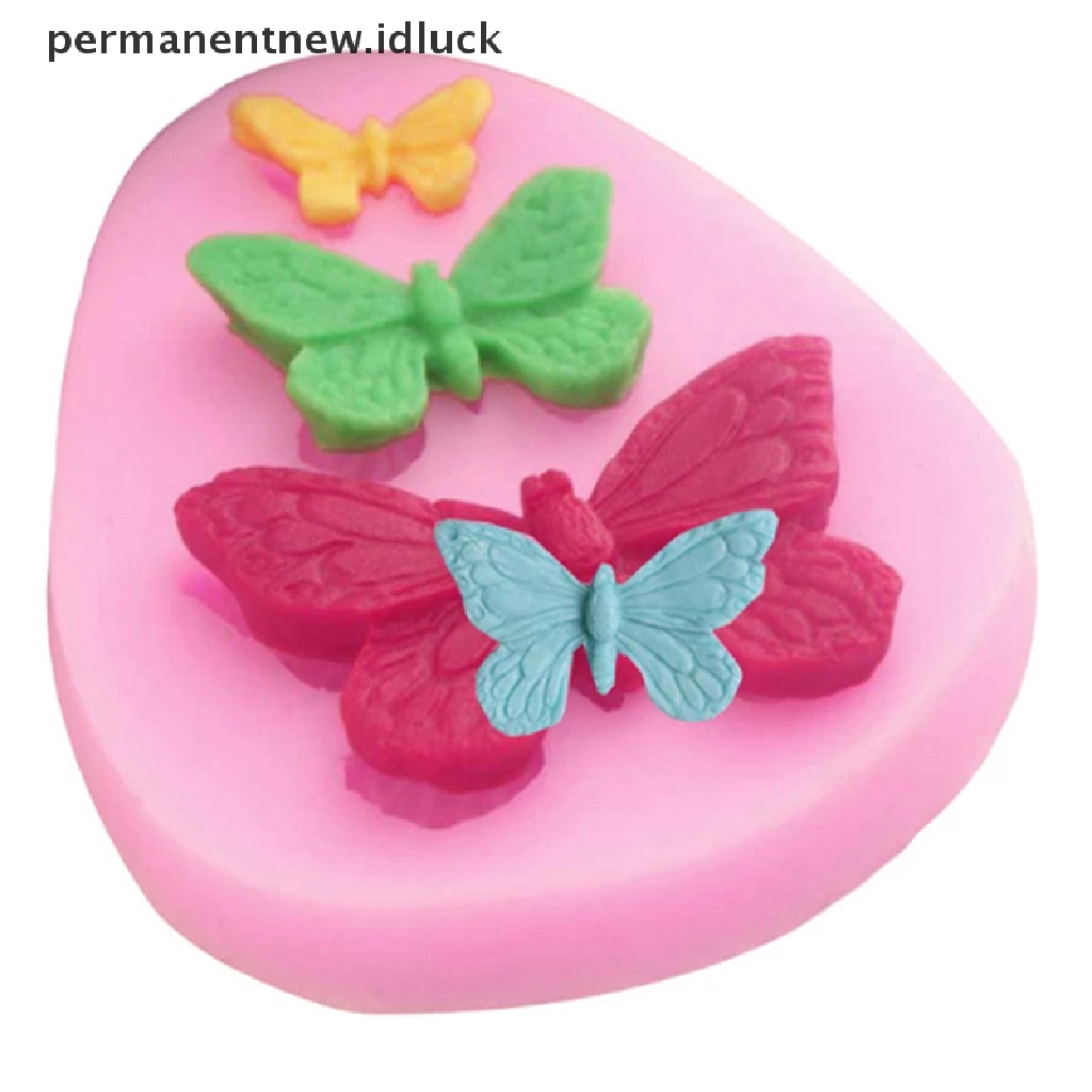Cetakan Kue Bentuk Kupu-Kupu 3D Bahan Silikon Untuk Dekorasi