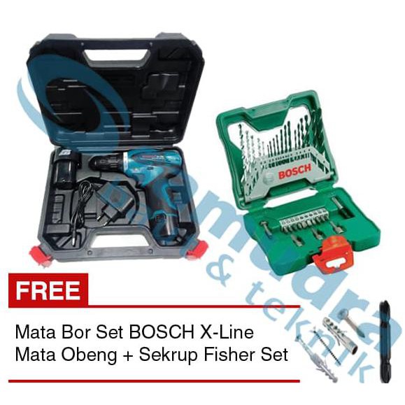 DISKON BESAR Mesin Bor Baterai MODERN M-12v + BOSCH 33-piece X-Line + Mata Obeng