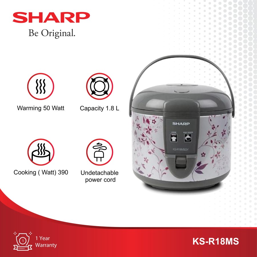 Rice Cooker SHARP KS-R18MS Magic Com 1.8 Liter Penanak Nasi KS R 18 MS