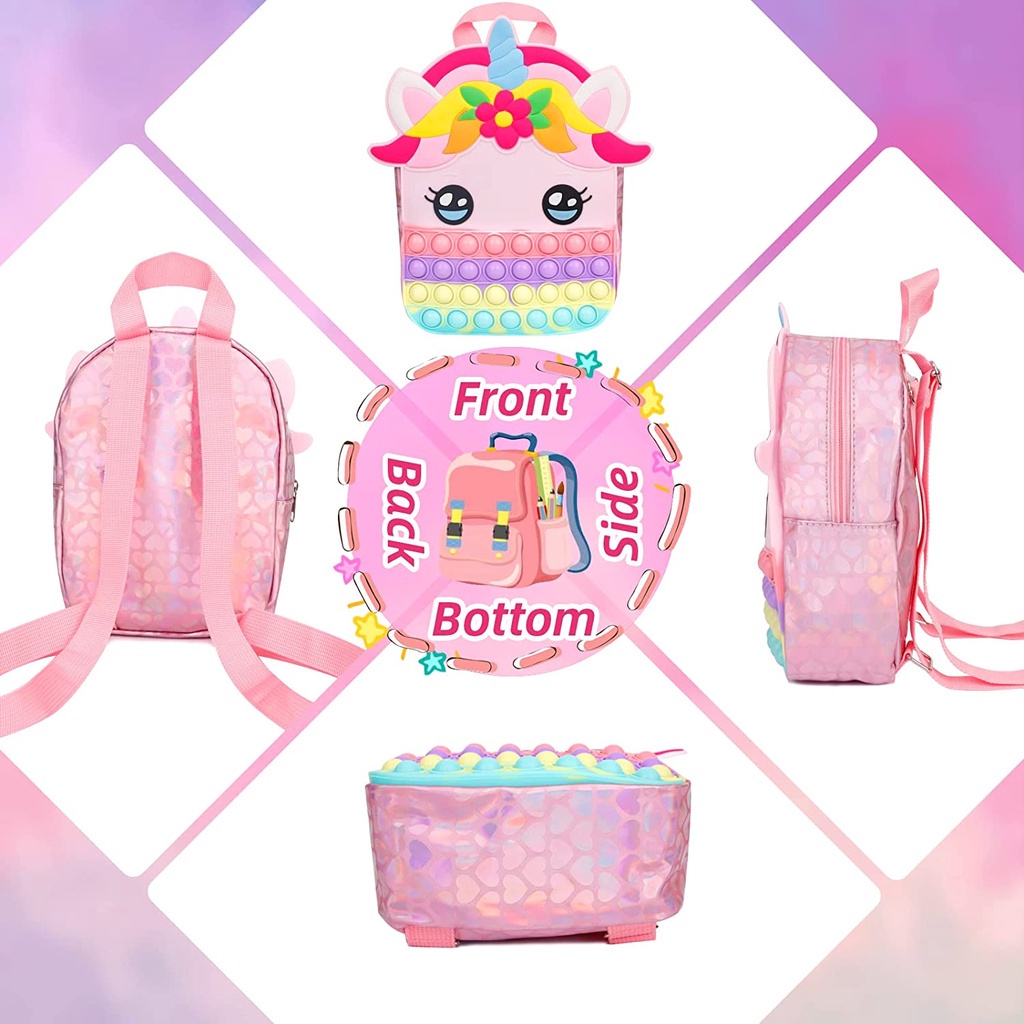 TAS Pop It Unicorn Ransel Anak Perempuan Anak Laki-laki Tas Sekolah Pop Tas Sekolah Anak