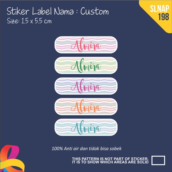 

Dijual SLNAP-198 stiker nama anak sticker label anti air waterproof cute colorfull Diskon