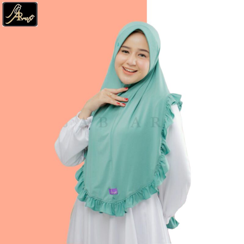 Jilbab Kerudung Bergo Instan Hijab Instant Arrafi AR 209 Jumbo Terbaru Kekinian Model Hamidah Krudun