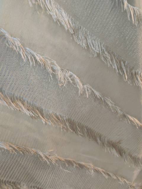 Kain sifon rumbai rawis bulu / kain uragiri / kain bulu bulu meteran / kain chiffon
