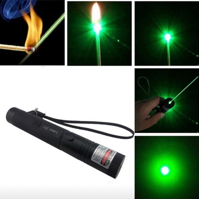 Green Beam Laser Senter Lampu Laser Pointer 1MW 532NM Baterai+Charger