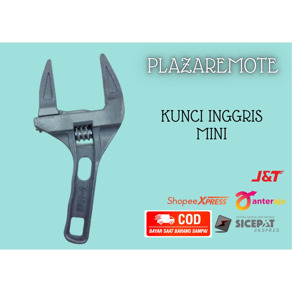 Kunci Inggris Mini 6-68mm Adjustable Spanner Panjang 200mm/ Kunci perkakasLedeng Kepala Besar 68mm/ Kunci Baut Kecil/ Kunci Inggris Kantong