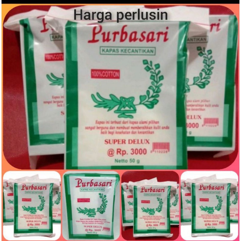 Kapas Purbasari Isi 12 Bungkus (satu Lusin)