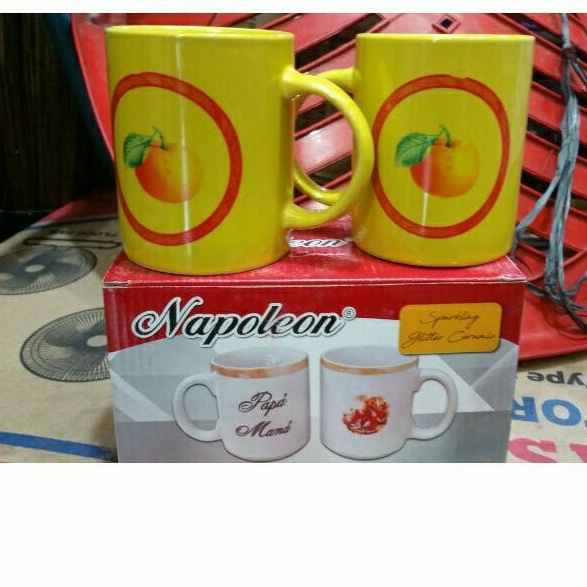 GELAS PAPA & MAMA SET KERAMIK GELAS KADO/GELAS PAPA MAMA