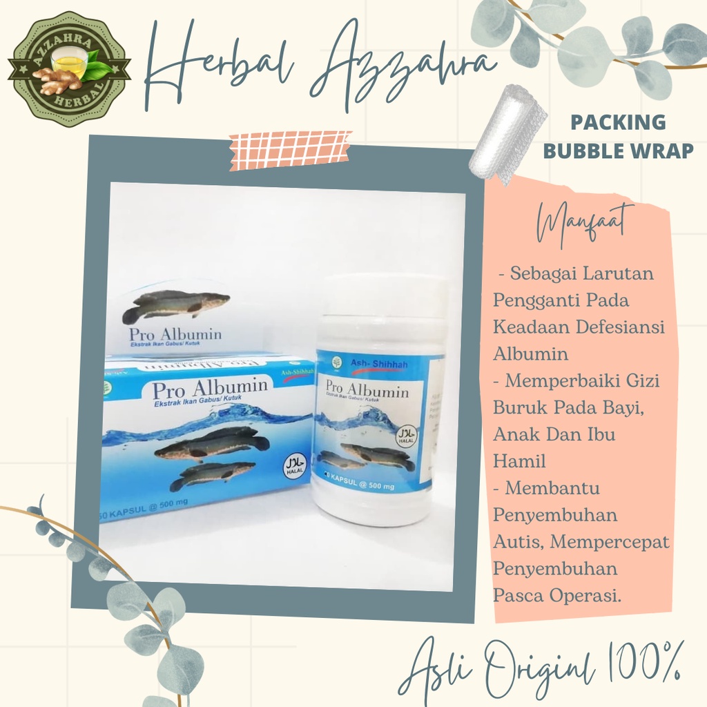 Kapsul Kutuk 50 Kapsul (Ekstrak Albumin) Ikan Gabus Obat Pasca Operasi 5x Bekas Luka Jahitan Cepat Kering / PRO ALBUMIN Original 50 Kapsul / Ekstrak Ikan Gabus