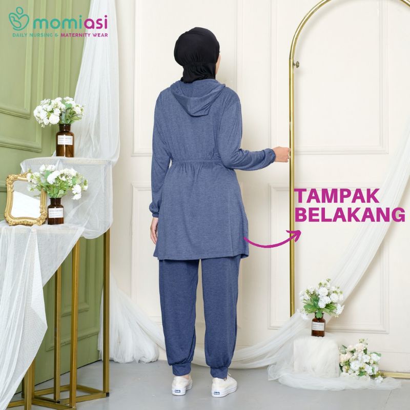 Momiasi - Baju Hoodie Olahraga Sport Ibu Hamil dan Menyusui Baju Busui Nursing Wear Lengan Panjang