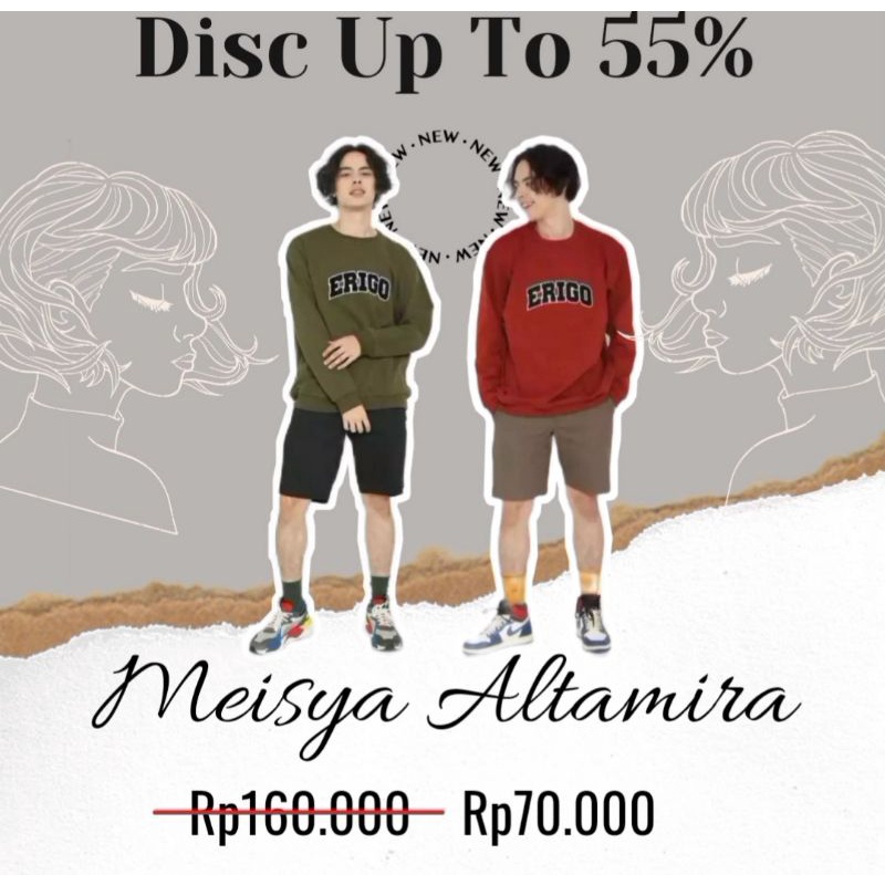 [TERMURAH SWEATER ERIGO]/Sweater Pria-Distro-Hoodie Crewneck ERIGO army navy