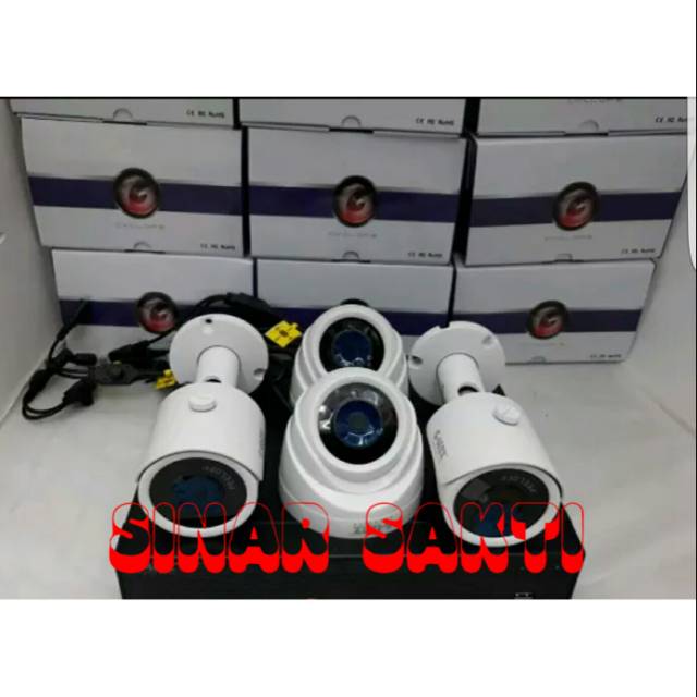 PAKET CCTV GLENZ 4CH 5MP HARDSIK 500GB 50M KABEL LENGKAP MURAH