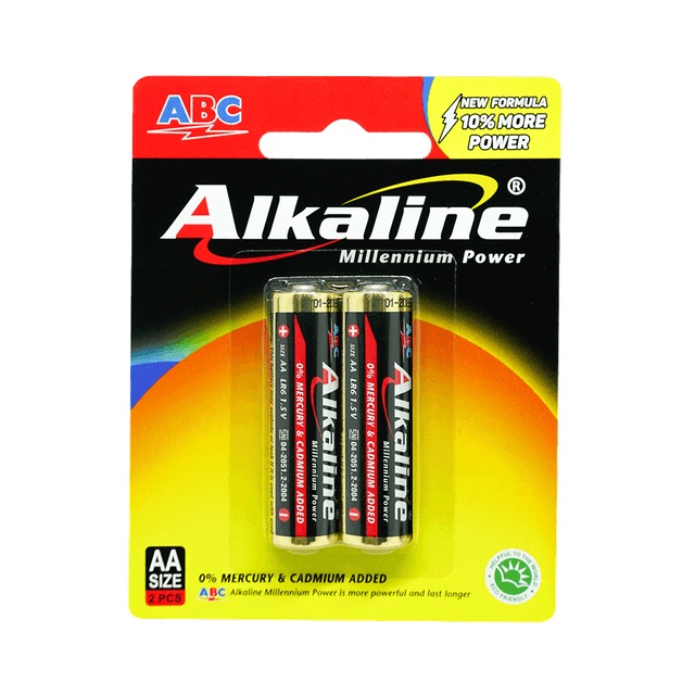 Baterai Battery ABC AA (A2) Alkaline isi 2 Ukuran Sedang LR6 Millennium Power Batu batre Remote Radi