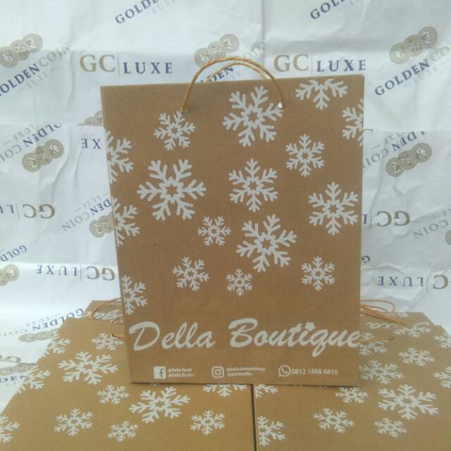 

Paperbag sablon murah craf butik, toko, dllUkuran 18x6x23 (PxLxT )